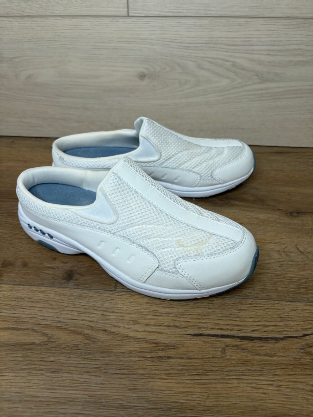Easy Spirit Traveltime Silver Clogs Mules Sneakers Size 8M